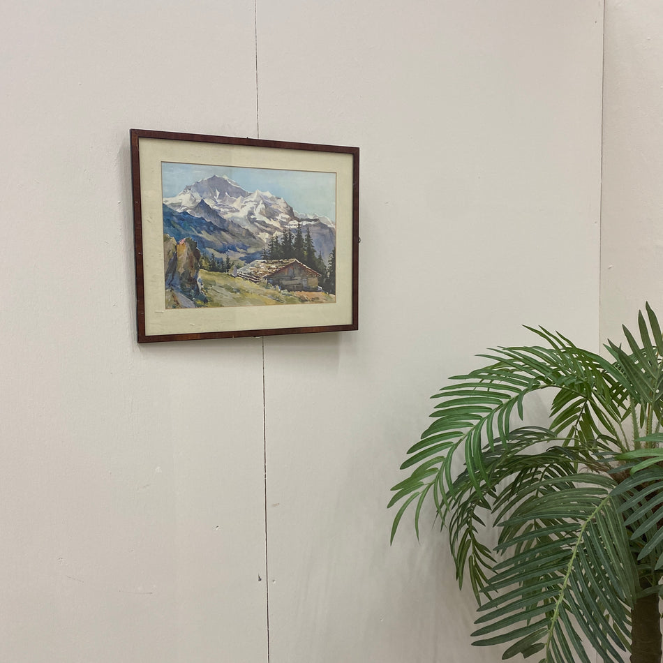 Antiker Rahmen Holz Jungfrau Schweiter Berg Murey Wandbild