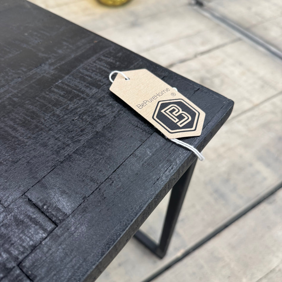 d-Bodhi Beistelltisch Quadratisch Altholz Schwarz Kaffeetisch