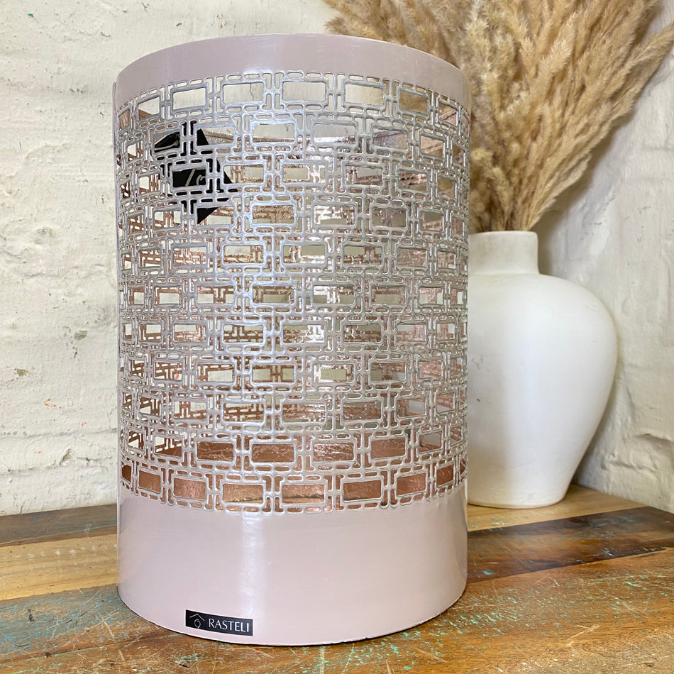 Rastelli Windlicht rosa Metall 28cm