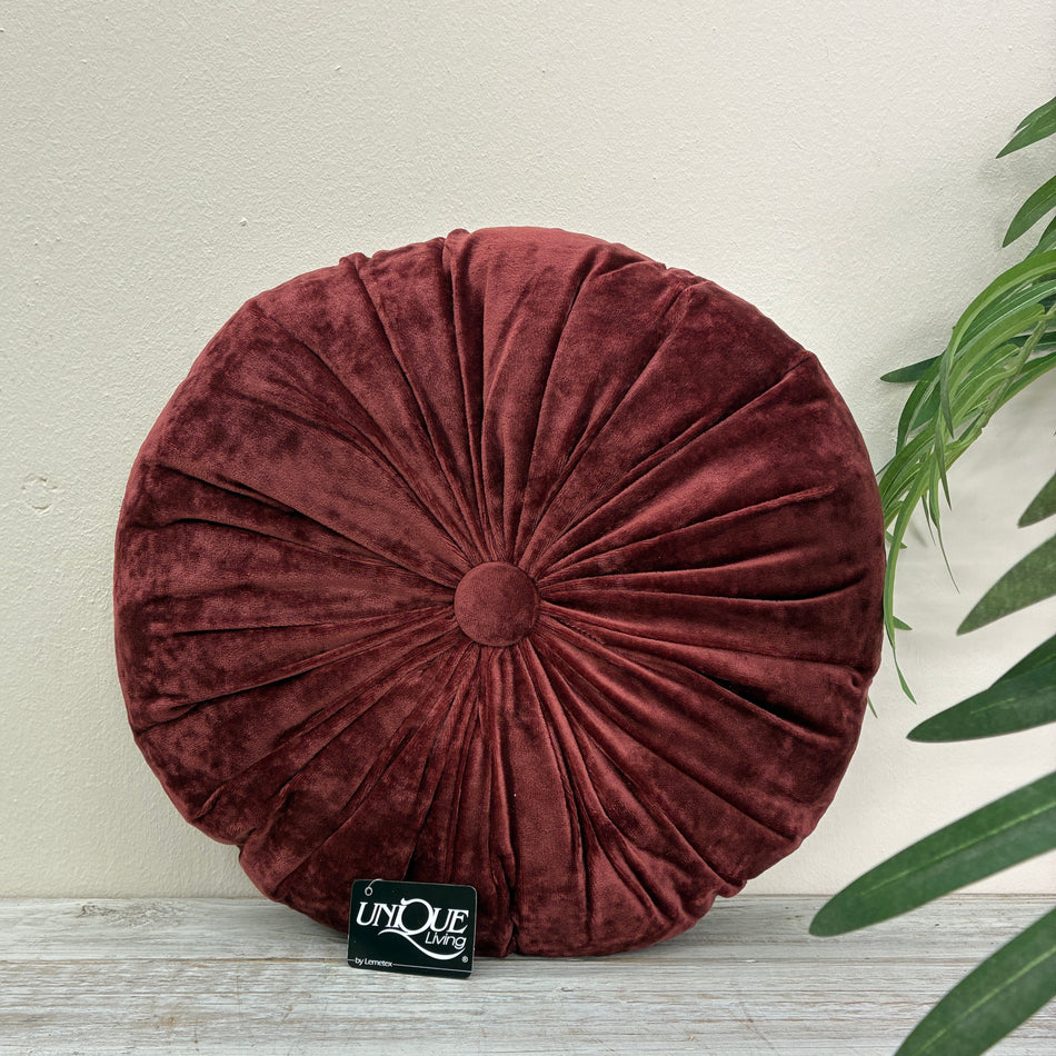 Unique Living Tatum Kissen Samt Bordeauxrot 40x40 Neu Dekokissen
