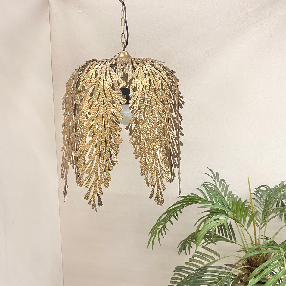 PTMD Joff Deckenleuchte Golden Metall Floral Lampe