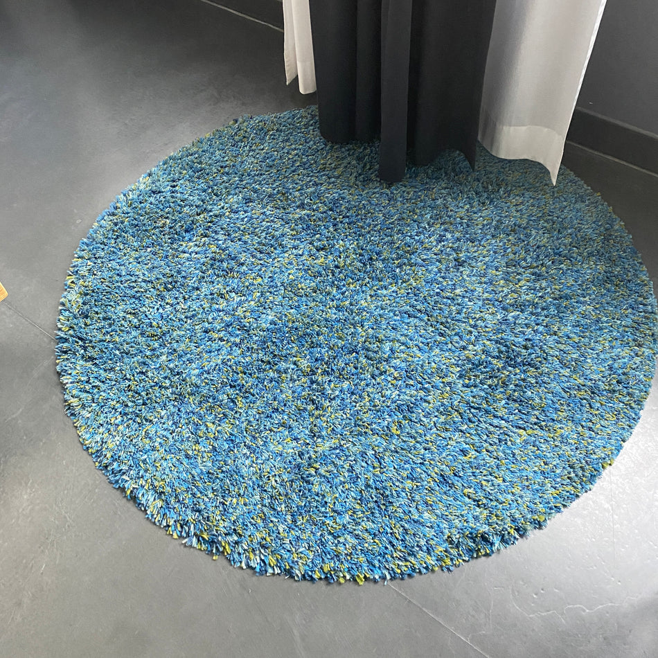 Runder Teppich gebraucht blau Hochflor 130cm