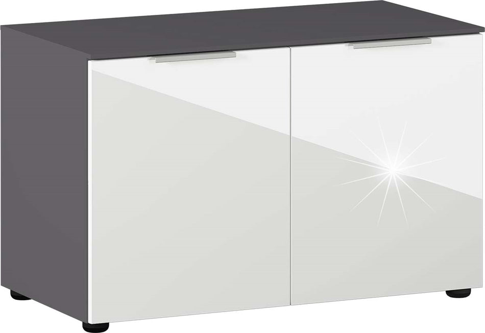 ROSSANO Schuhbank graphit / weiß Kommode