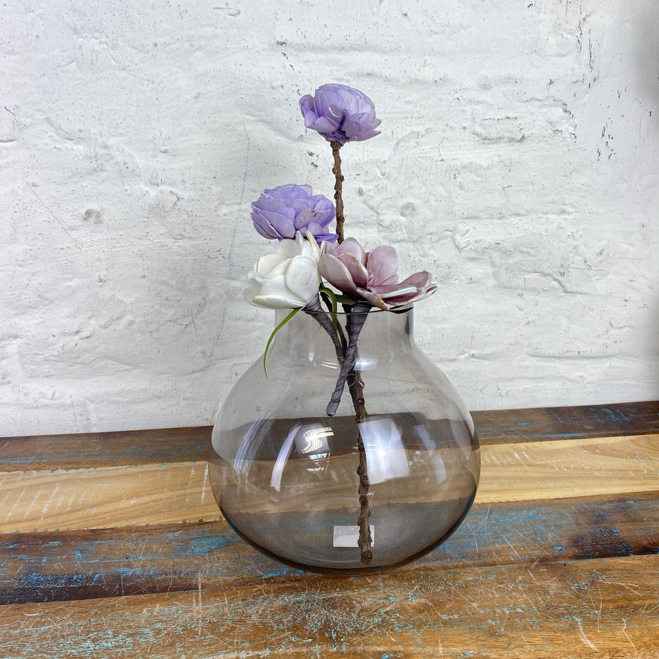 Vase transparent Glas 20cm Blumenvase Deko