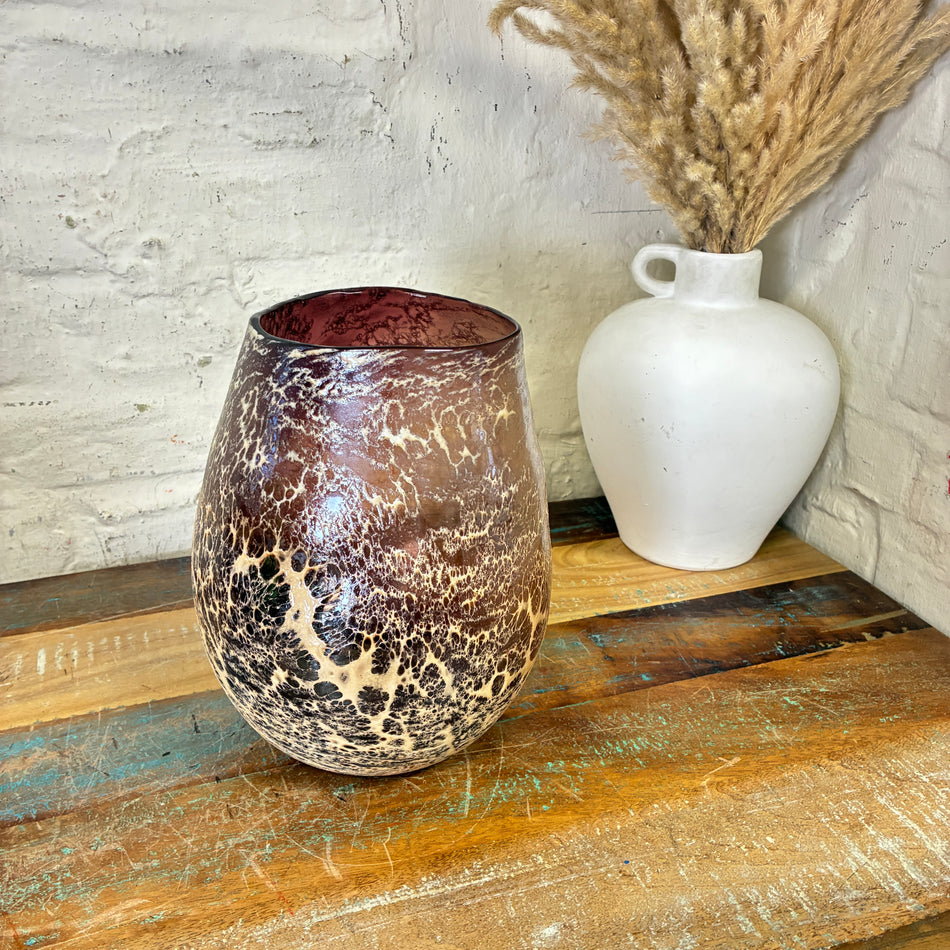 PTMD Windlicht Jice bordeaux Glas 23cm