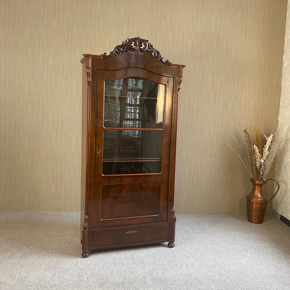 Spätbiedermeier Vitrine antik Mahagoni vintage Schrank 1860