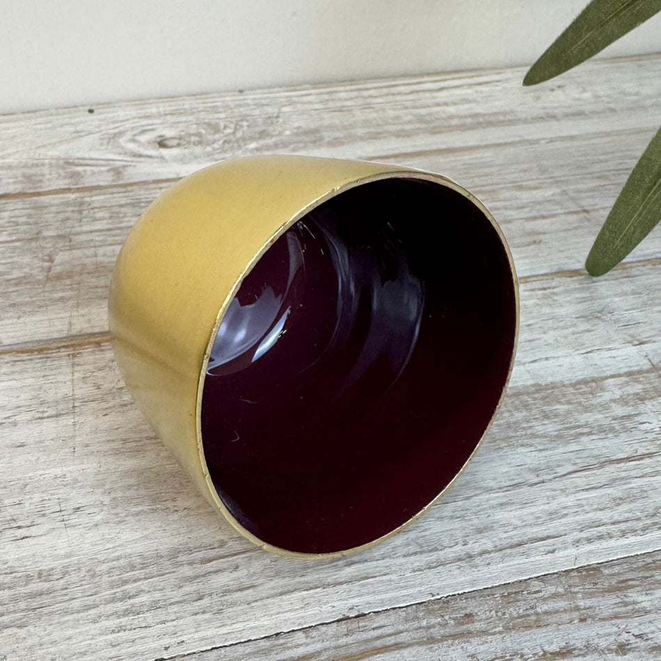 Teelichthalter Gold Rot Deko Windlicht Rund 8cm