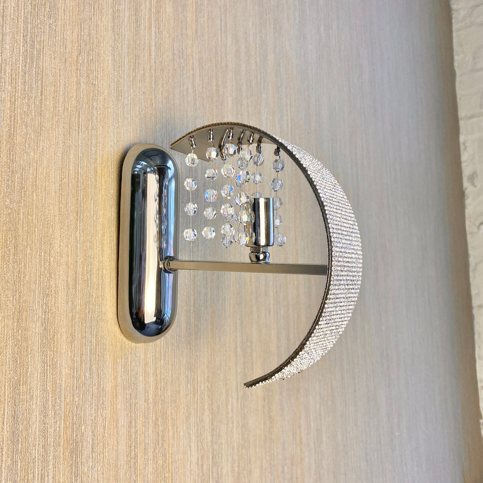 Moderne Wandleuchte Chrom mit Kristallbehang – Lampe Oran