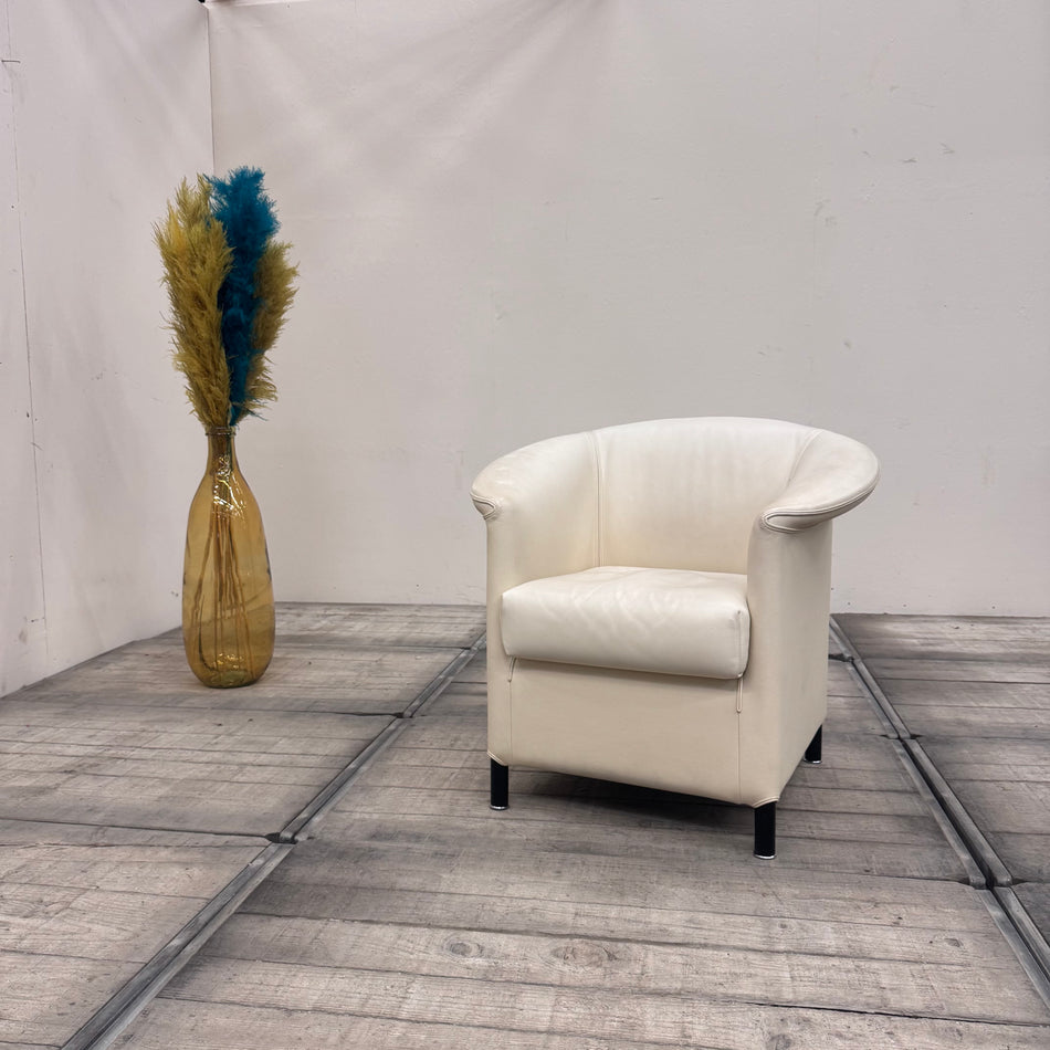 Wittmann Aura 1725 Sessel Creme Leder Designer Sessel Gebraucht