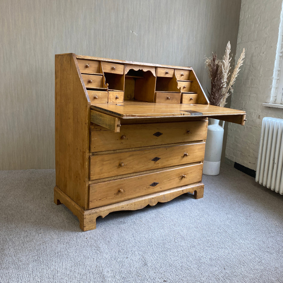 Vintage Sekretär antik Massivholz Schublade Schrank