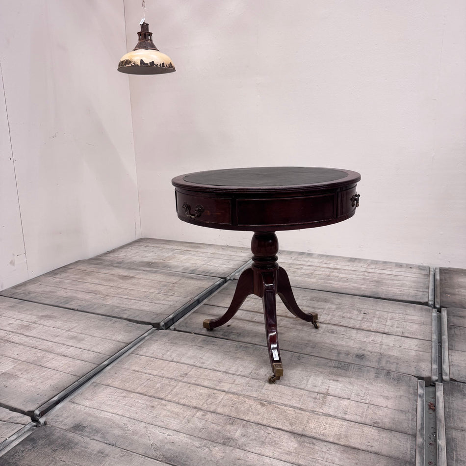 Englischer Esstisch Drum Table mit Ledereinlage Tisch Stilmöbel 5-Sterne Schlosshotel