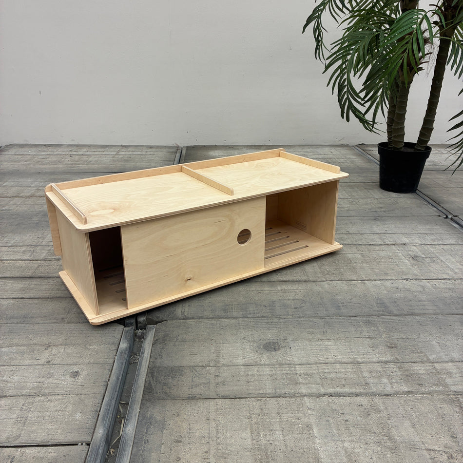 KidsDepot Easylick Kinder-Schuhbank Marseille Sitzbank Holz Natur Schiebetür