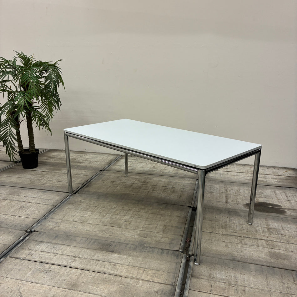 Bosse Bürotisch Tisch 160x80cm Esstisch Weiß Chrom Höhenverstellbar Tisch Gebraucht
