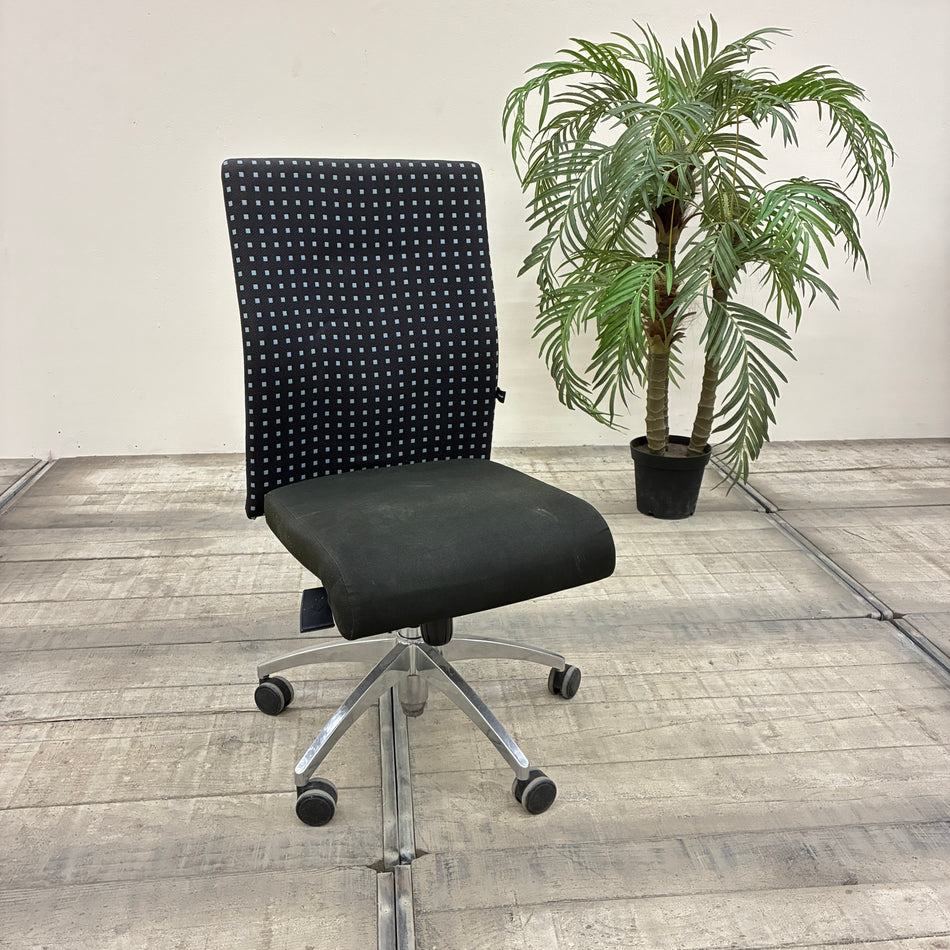 Topstar Bürostuhl Drehstuhl Schwarz Karo Muster Metall Rollen Gebraucht