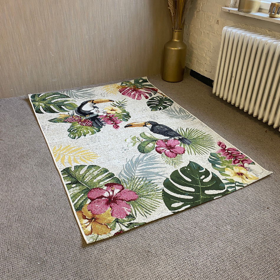 Benuta Artis Outdoor-Teppich 120×180 cm – Tropisches Toucan Motiv – Multicolour – In/Outdoor