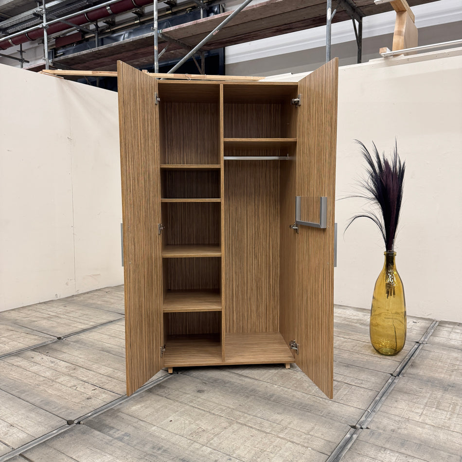 Kleiderschrank Holz L 2-türig Garderobenschrank HolzdekorSchrank Gebraucht