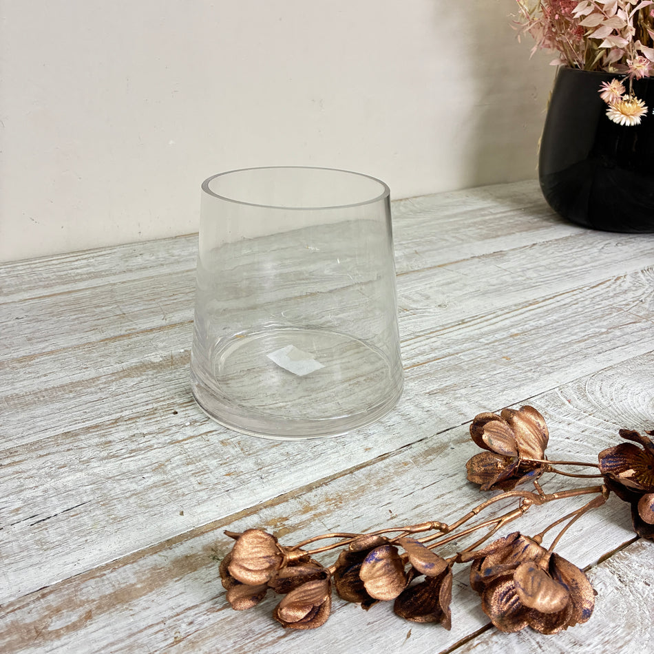 Teelichthalter Windlicht Blumentopf Übertopf Glas Becherform Klarglas Gebraucht
