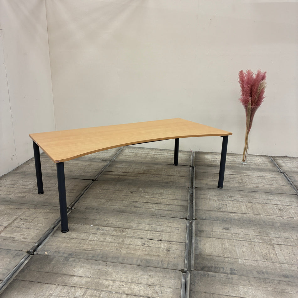 Assmann Freiformschreibtisch Buche Geschwungen Schreibtisch 200x70 Tisch Gebraucht
