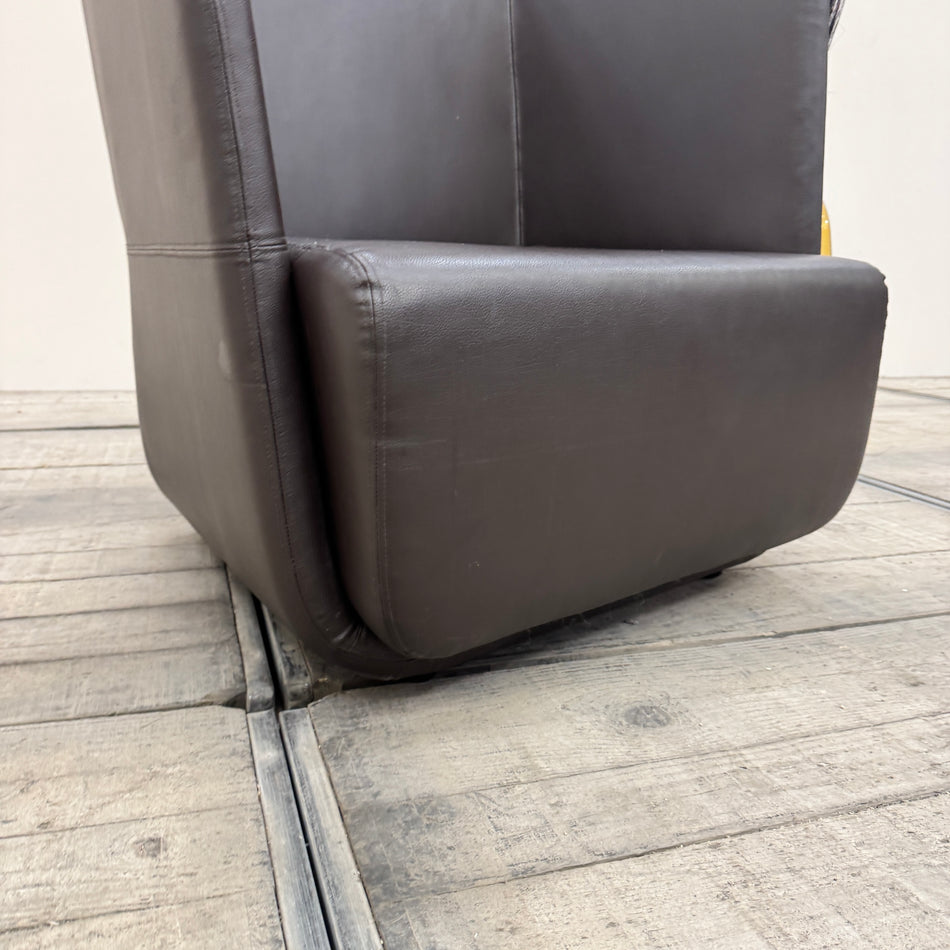 Softline Basket Sessel 2-Sitzer Dunkelbraun Leder Design Loungesessel Gebraucht