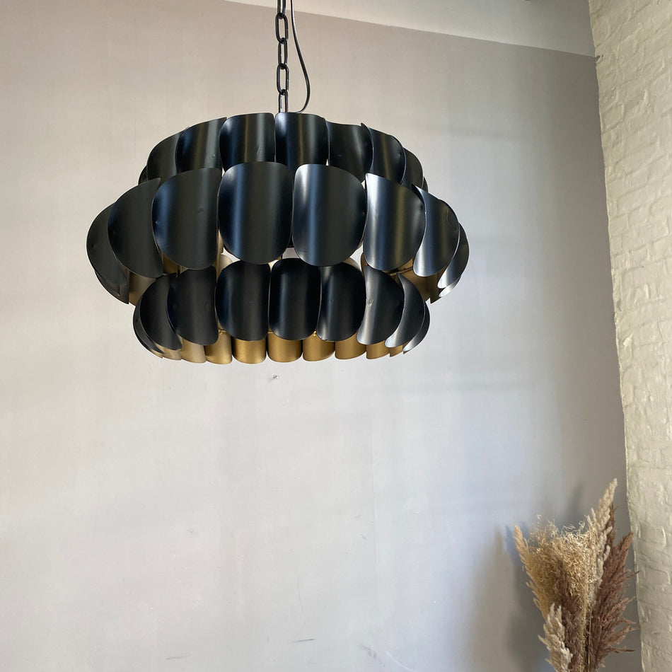 PTMD Terrin Deckenlampe schwarz golden Metall 52cm Lampe