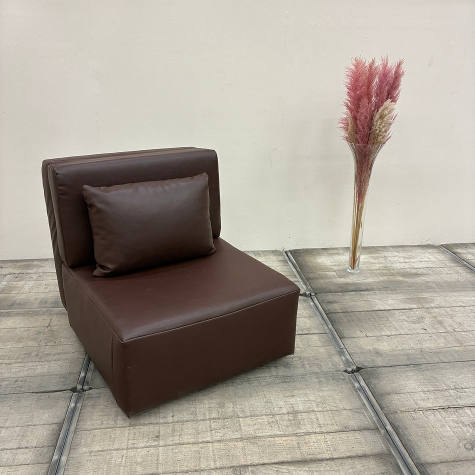 Schlafsessel mit Stauraum Ausziehbar Kunstleder Braun Sessel Gebraucht