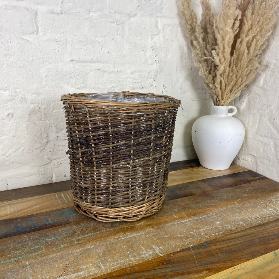 Blumentopf Korb Holz 29x28 mit Kunststoff beschichtet Deko