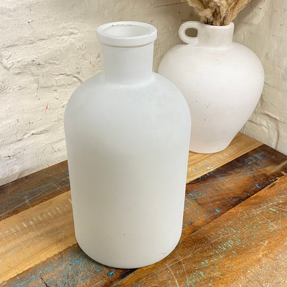 Countryfield Flaschenvase Chany S weiß Glas 27cm Vase