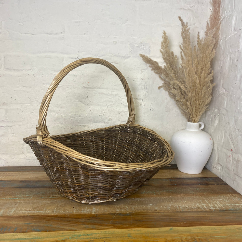 Korb mit Henkel Holz Deko 50cm Deko