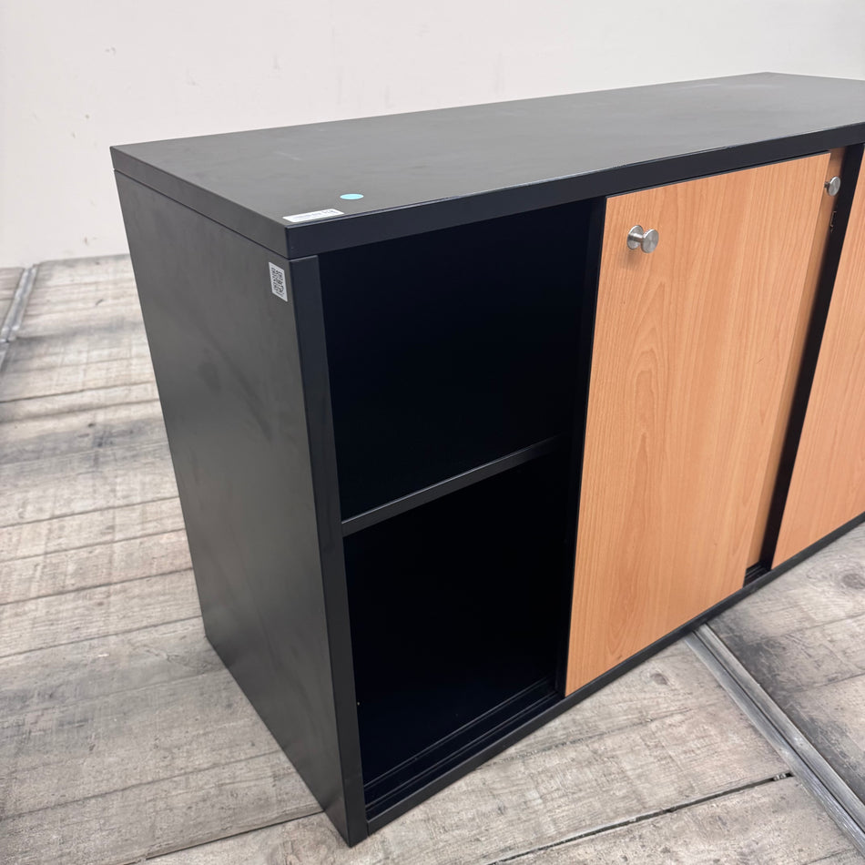 Sideboard Buche Holz Schiebetüren Büro Schrank Gebraucht