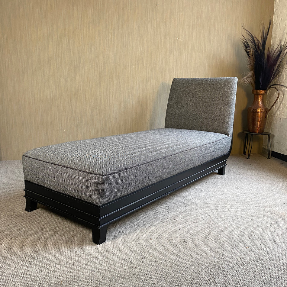 Moderne Recamiere gebraucht grau Pepitastoff Sofa