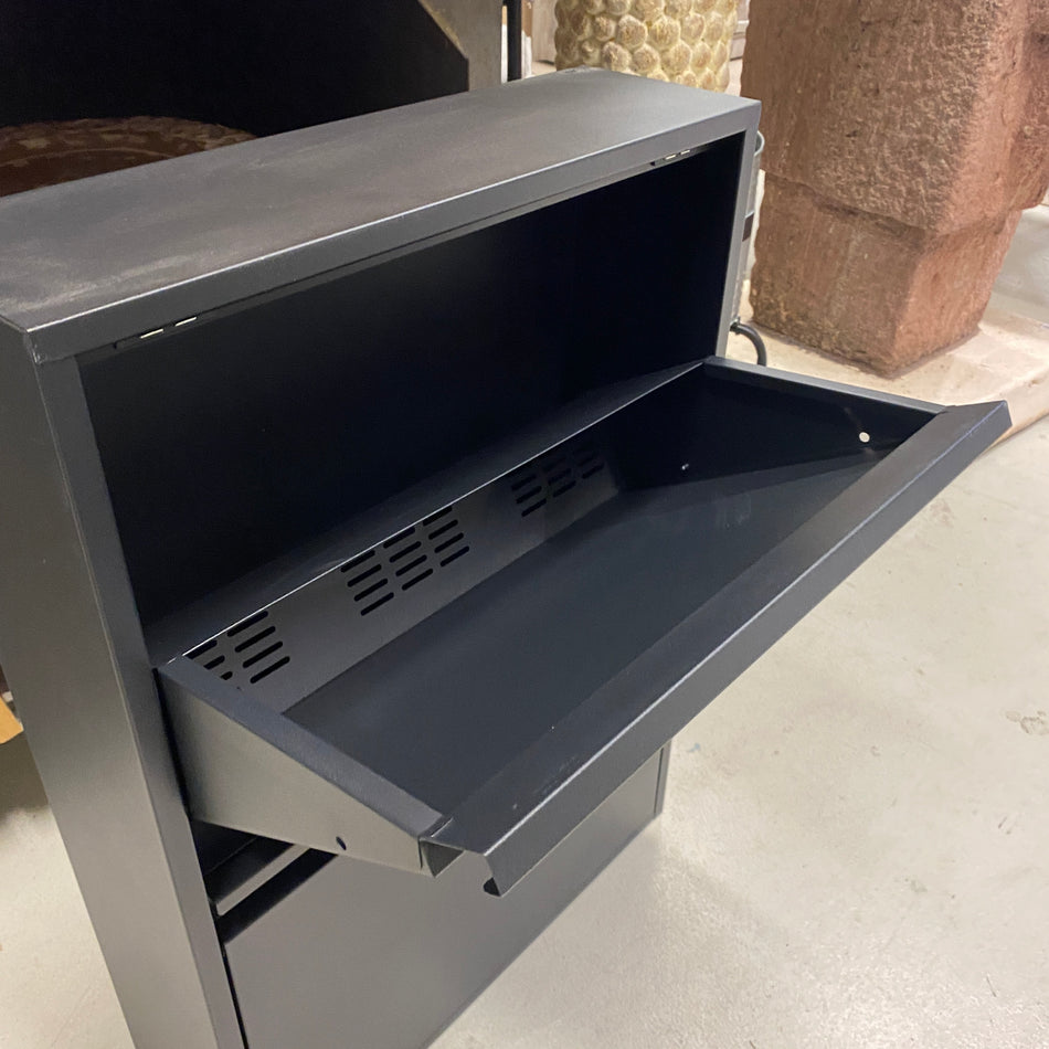 Schuhschrank schwarz Metall klein 2 Fächer