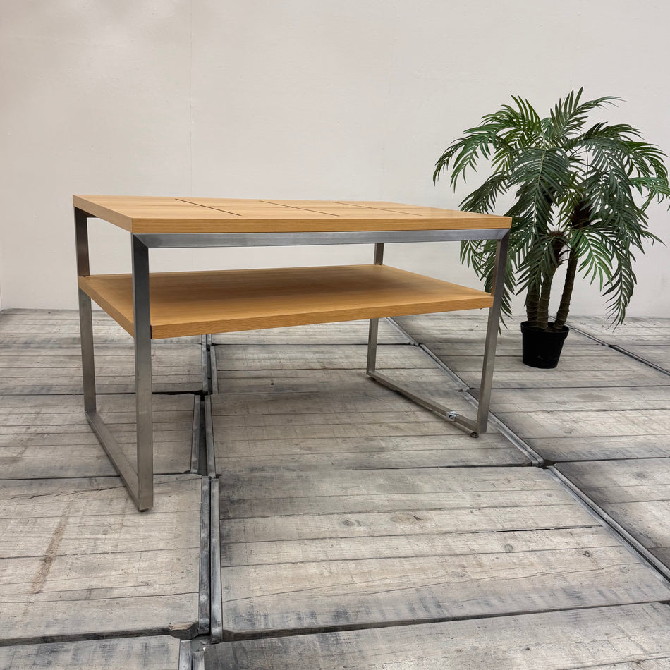 Ladentisch Braun Metall Holz Tisch Design Gebraucht
