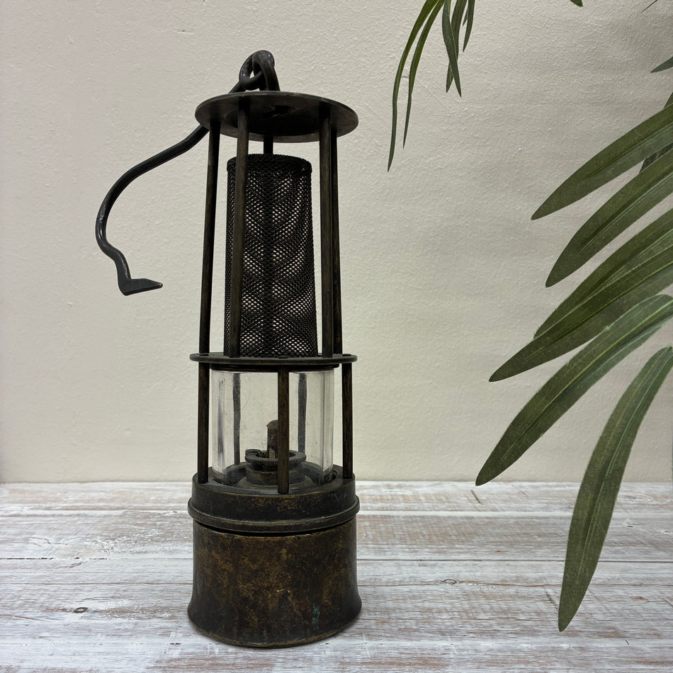 Antike Grubenlampe Metall Antiquität Lampe Vintage Deko