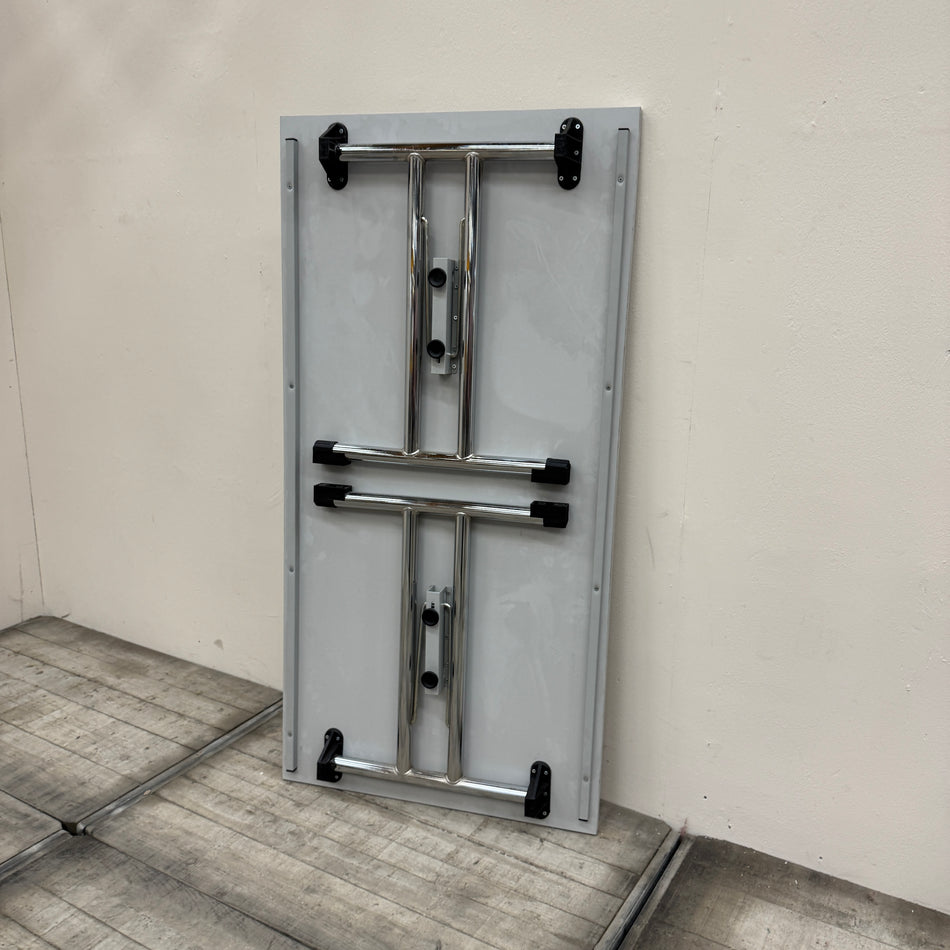 Klapptisch Weiß Chrom Metall Banketttisch Klappbar Tisch Gebraucht