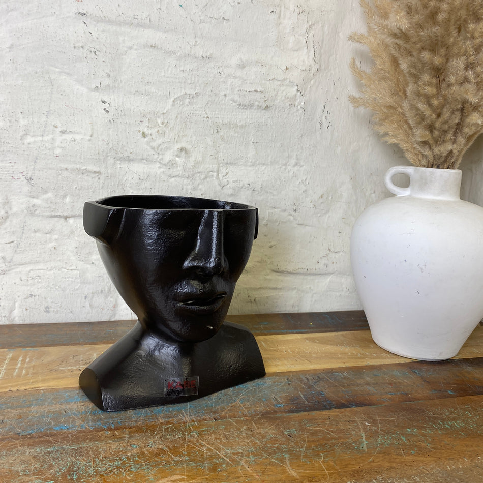 Vase Blumenvase Dekoschale Dekovase Rostro Schwarz 17 cm