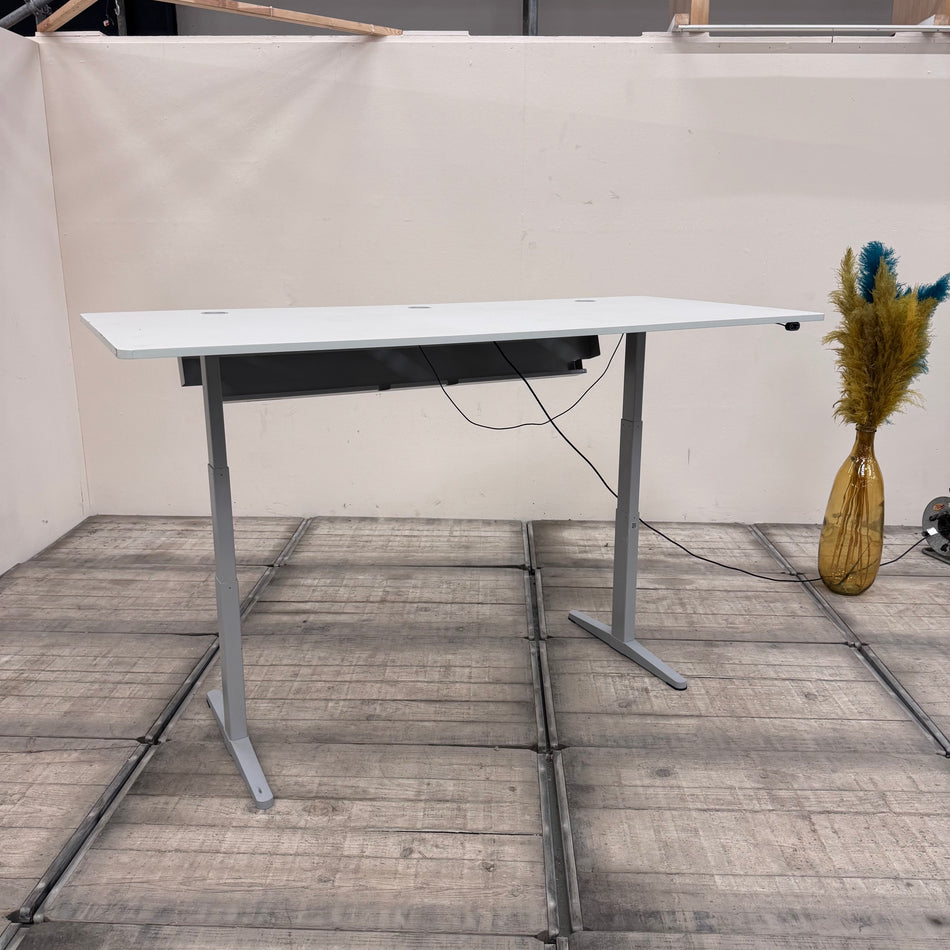 Linak Elektrisch Höhenverstellbarer Schreibtisch Weiß Holz Tisch 200x90 Gebraucht