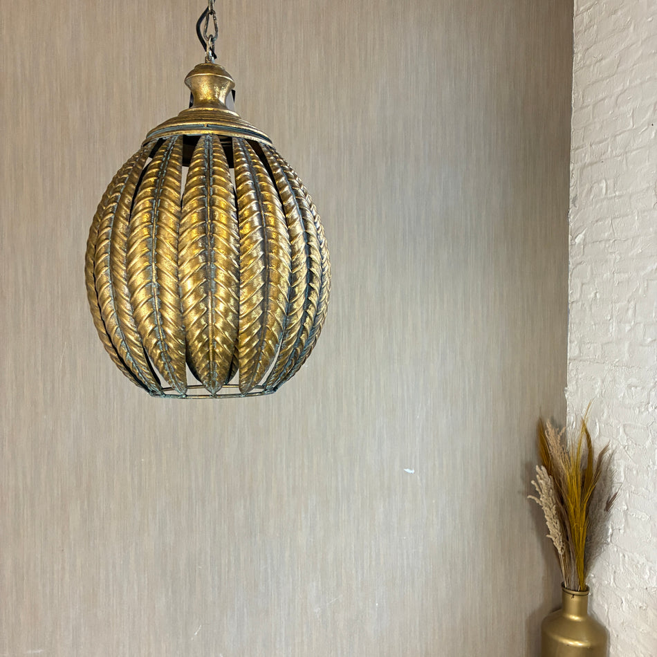 PTMD Hängelampe Mellis goldfarbig Metall 46cm