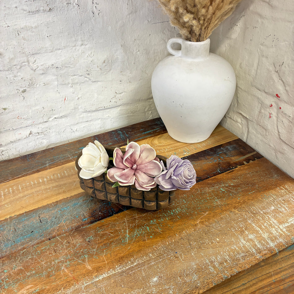 PTMD Blumentopf William Oval braun Zement 18cm