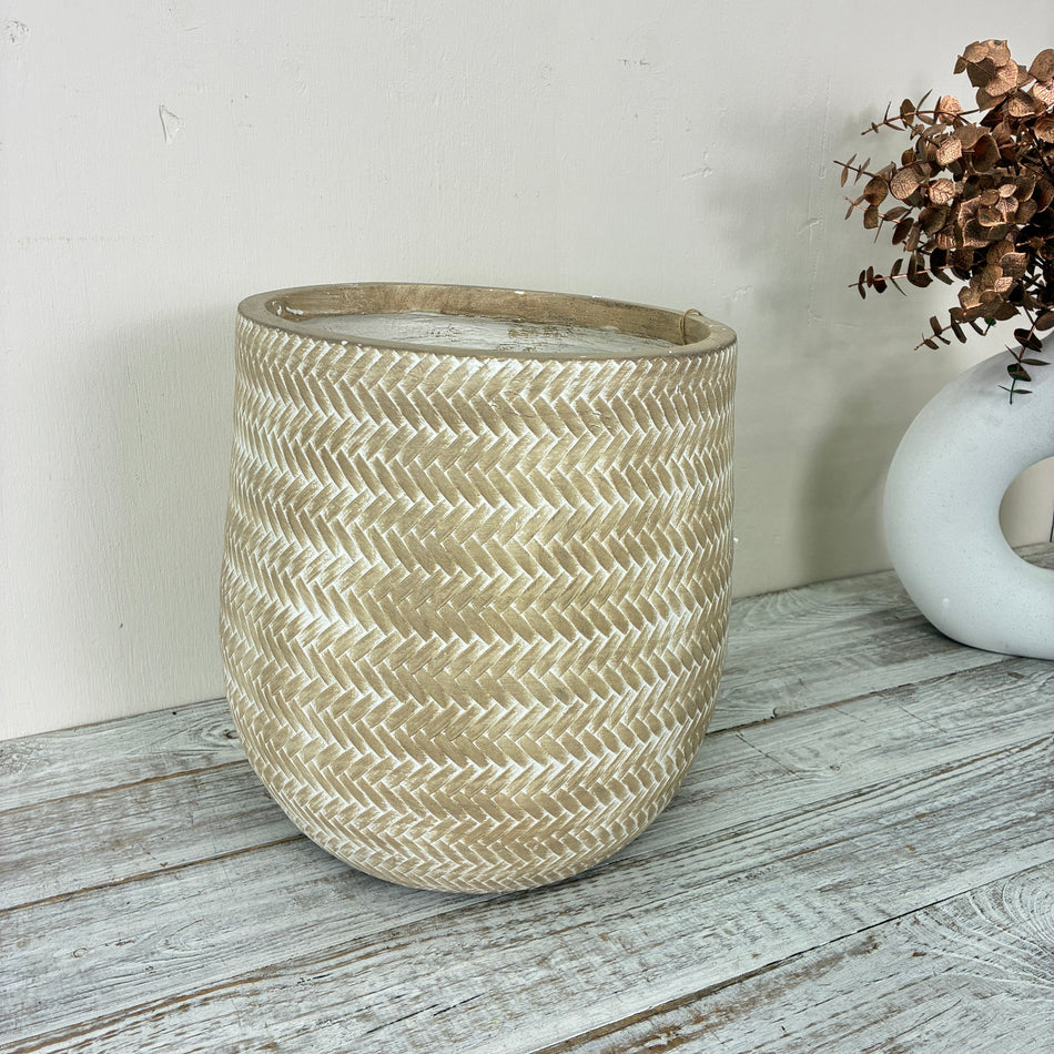 Decoris Blumentopf Alex Outdoor Sandfarben 33cm Deko