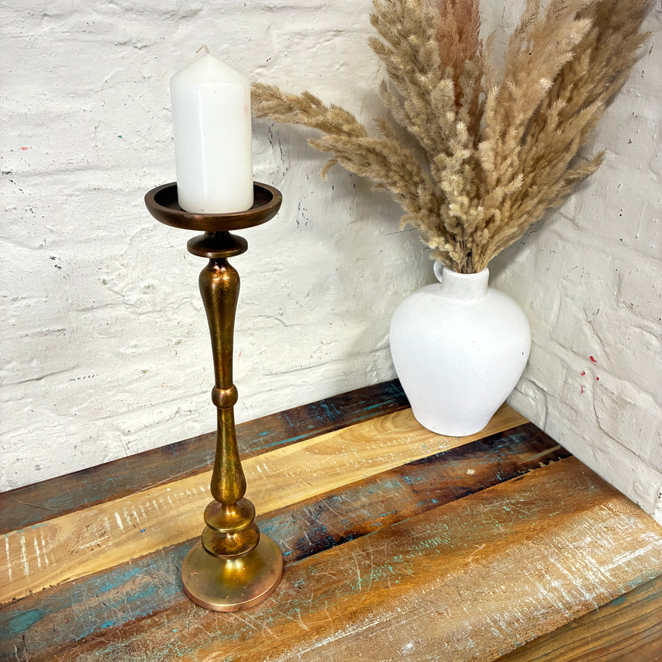 Light & Living Kerzenhalter Yahvi goldfarbig mit Öl-Effekt Metall 39cm