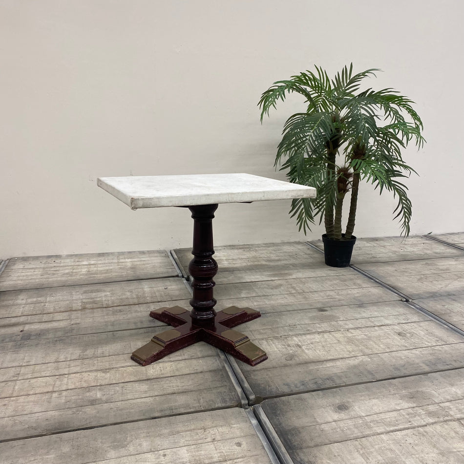 Bistrotisch mit Textilbezug quadratisch Holz dunkel Tisch Shabby Chic / Vintage