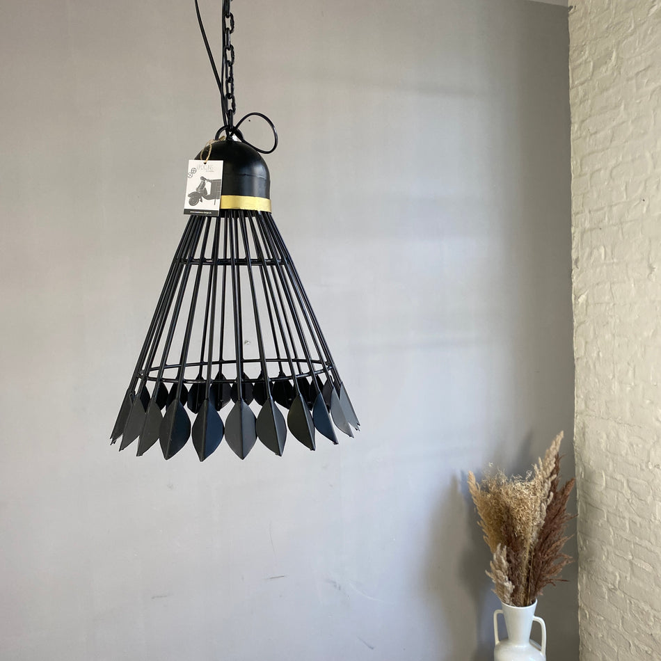 Deckenlampe schwarz Metall Federball Optik Lampe 50cm