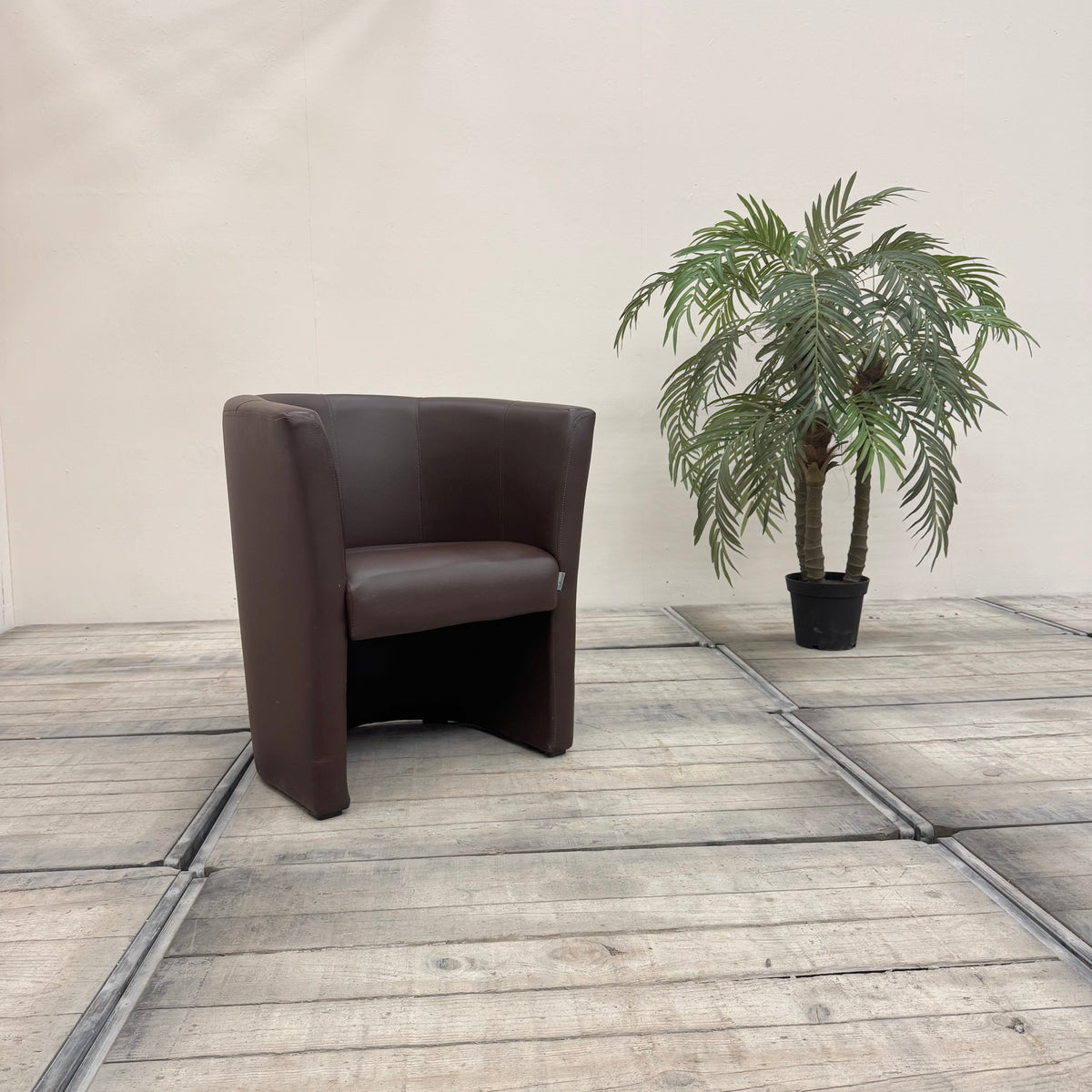 Cocktailsessel braun Kunstleder Sessel Gebraucht