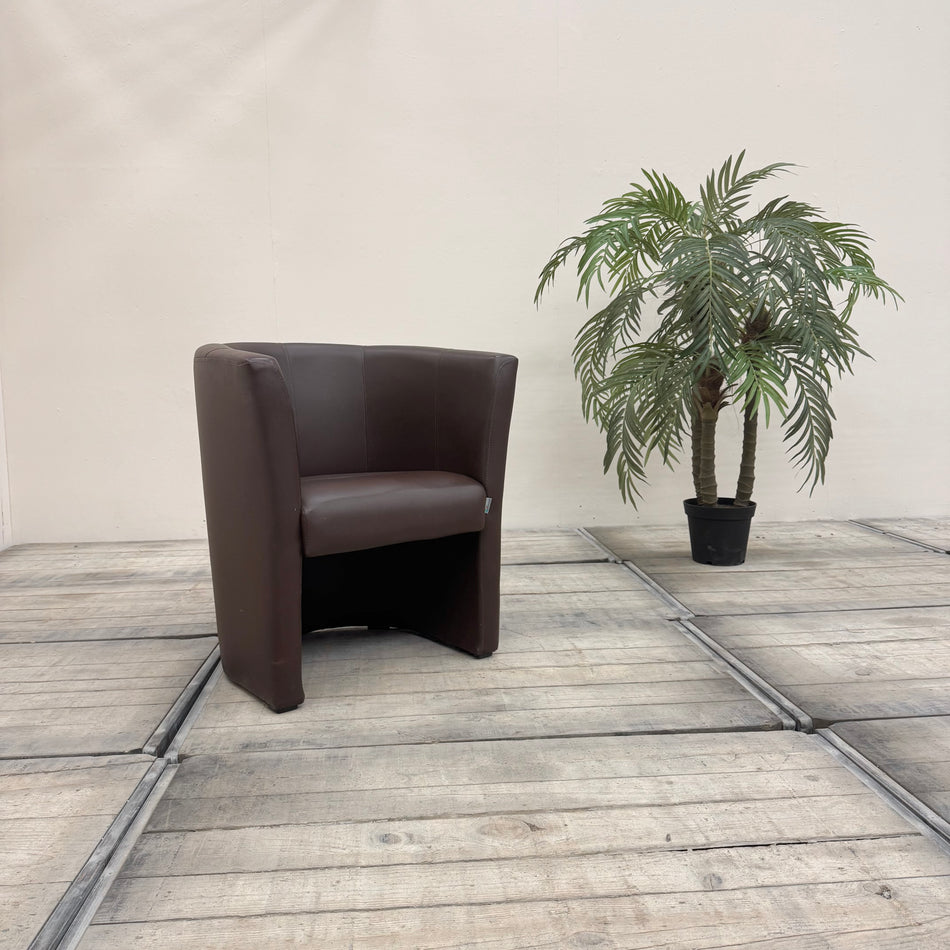Cocktailsessel braun Kunstleder Sessel Gebraucht