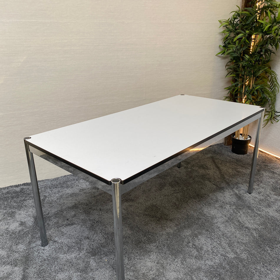 USM Haller Schreibtisch gebraucht Chrom Holz weiß Tisch 150x75