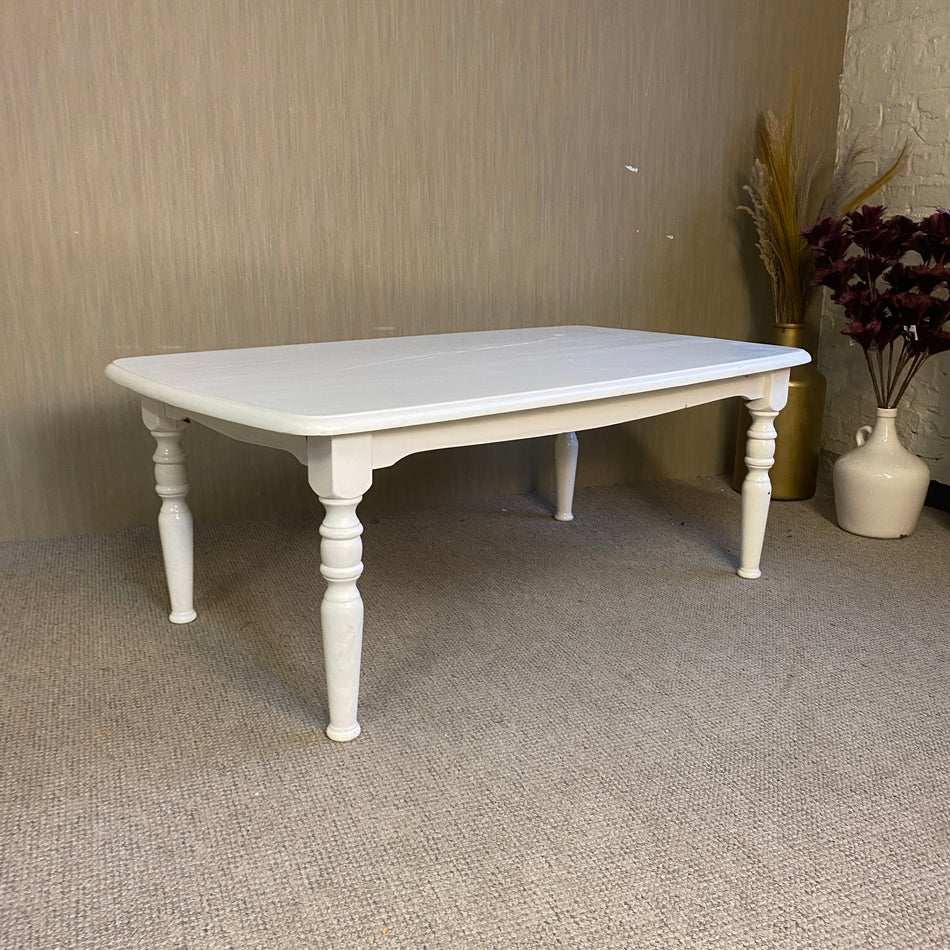 Weißer Landhaus Esstisch – großer Massivholz Tisch im Vintage Stil Tisch gebraucht