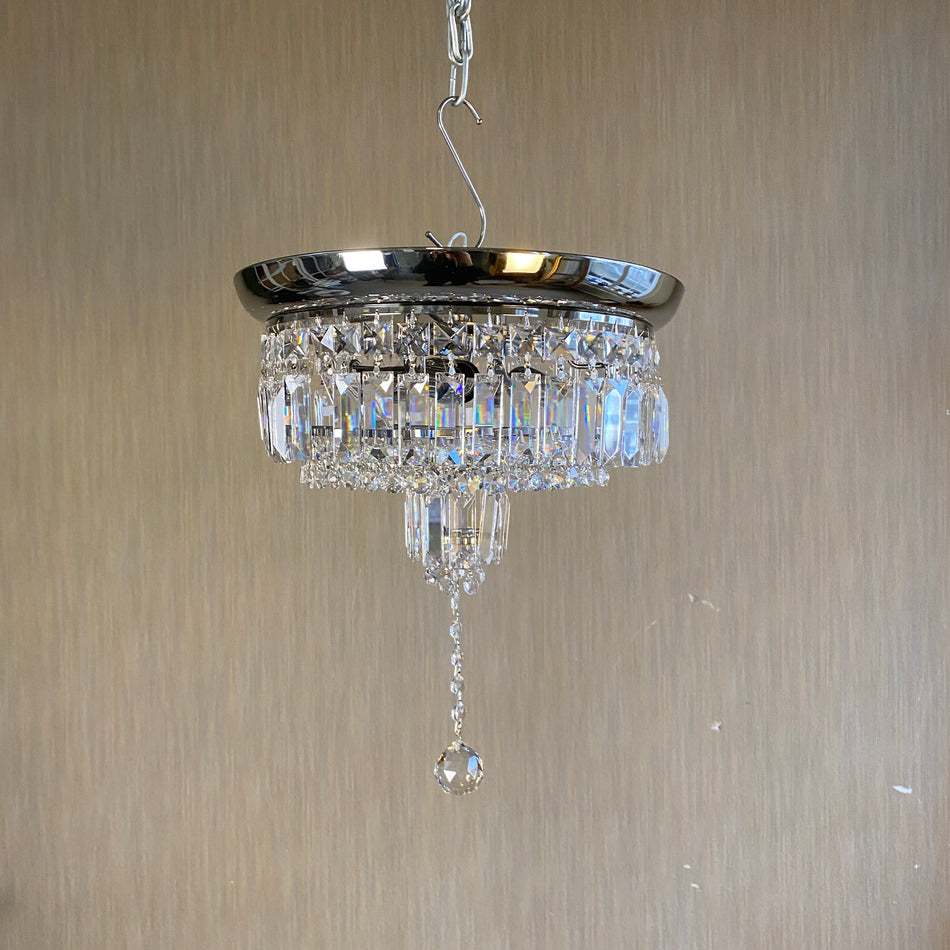 Chrom Deckenleuchte mit Kristallbehang – Lampe Turin S