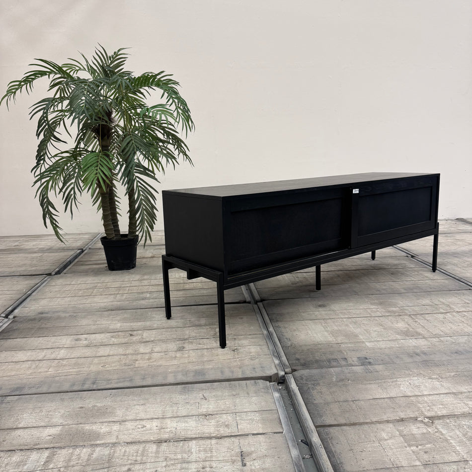Zuiver Hardy Lowboard Schwarz Metall Eiche Loft Kommode