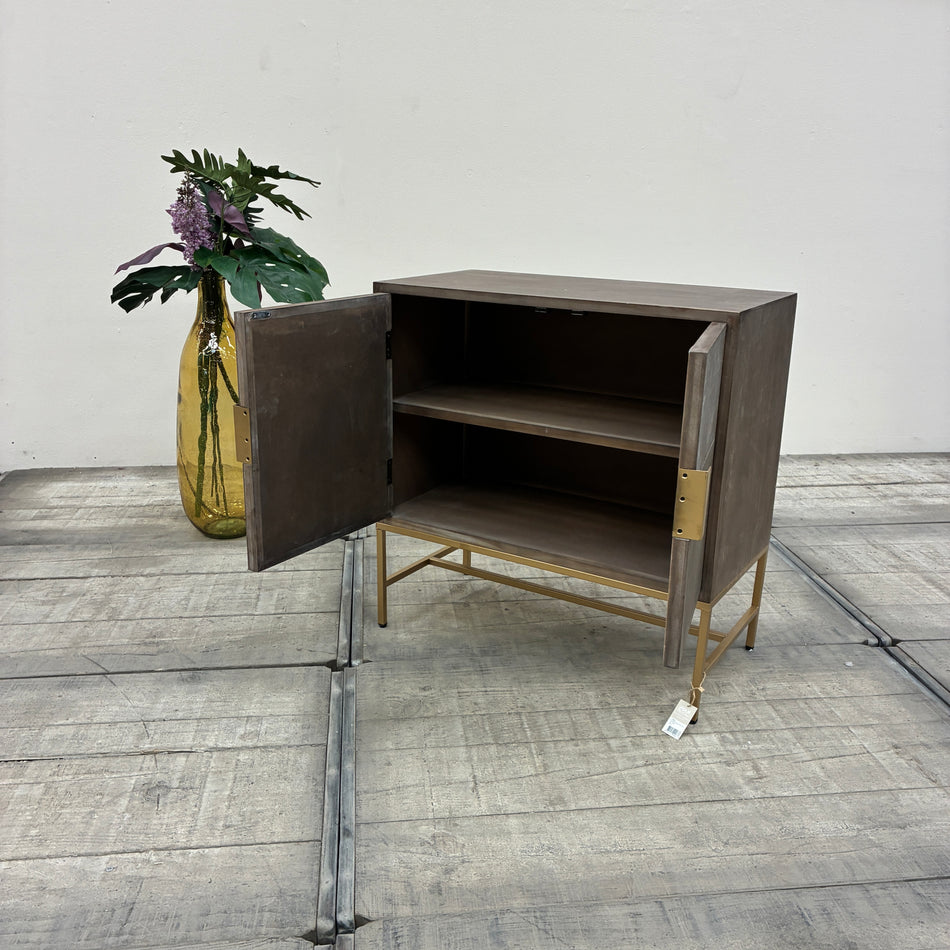 Dijk Natural Collection Sideboard 75x80 Tannenholz Massivholz Gold Metallgestell Kommode