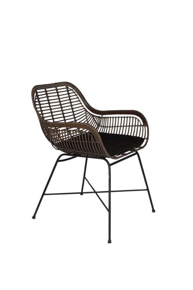 Cantik Outdoor Armlehnstuhl braun Rattan Shell Stuhl